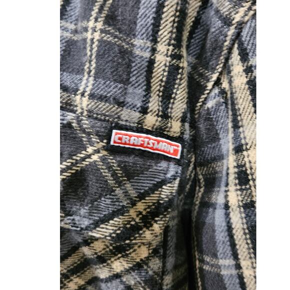 Craftsman Men's Large Plaid 100% Cotton Button Down Shirt - Picture 2 of 8